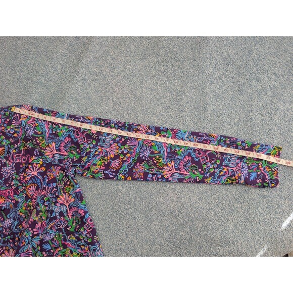 Lilly Pulitzer UPF50+ Luxletic Blythe Pullover Top Purple Colony Conga Size Med - Picture 12 of 12